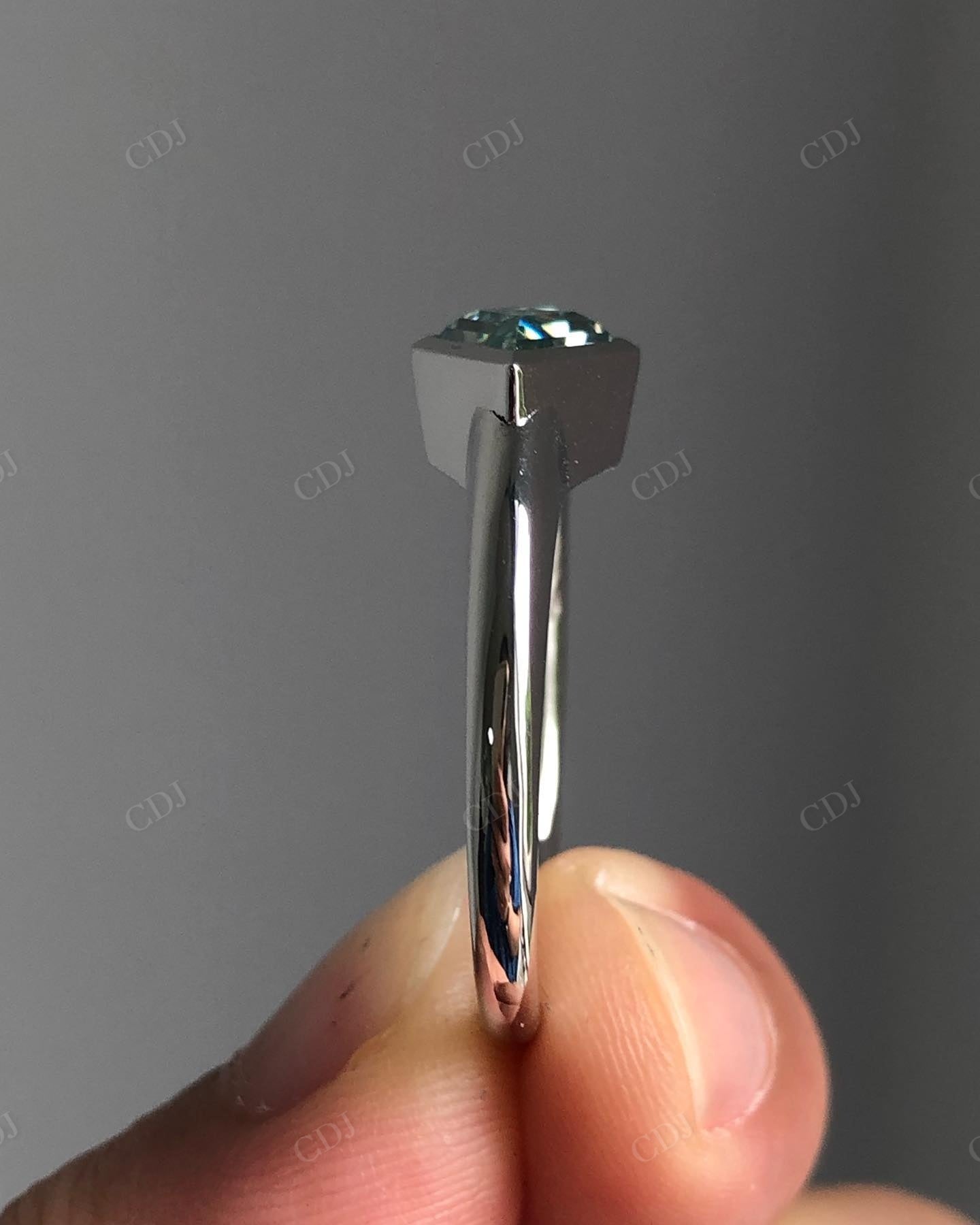 Unique Sterling Silver Solitaire Moissanite Ring