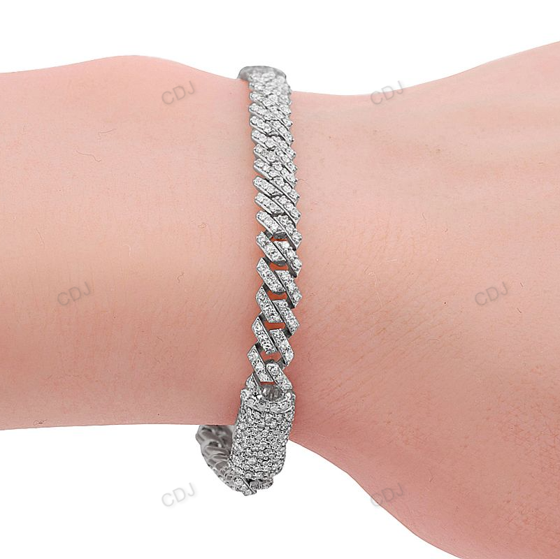 5MM 925 Sterling Silver Handmade Cuban Bracelet hip hop jewelry customdiamjewel