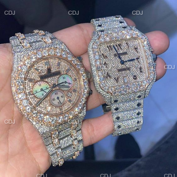 Custom Moissanite Diamond Watches For Men – customdiamjewel