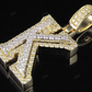 1.5" 1.5CTW Full Iced Out Natural Diamond Initial K Letter Pendant CustomDiamJewel