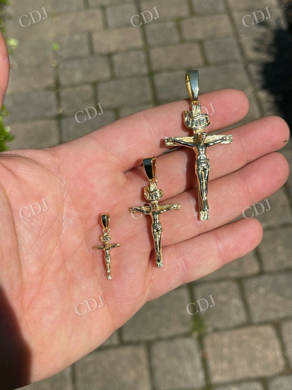 14k Gold Cross Jesus Piece Crucifix Pendant  customdiamjewel   