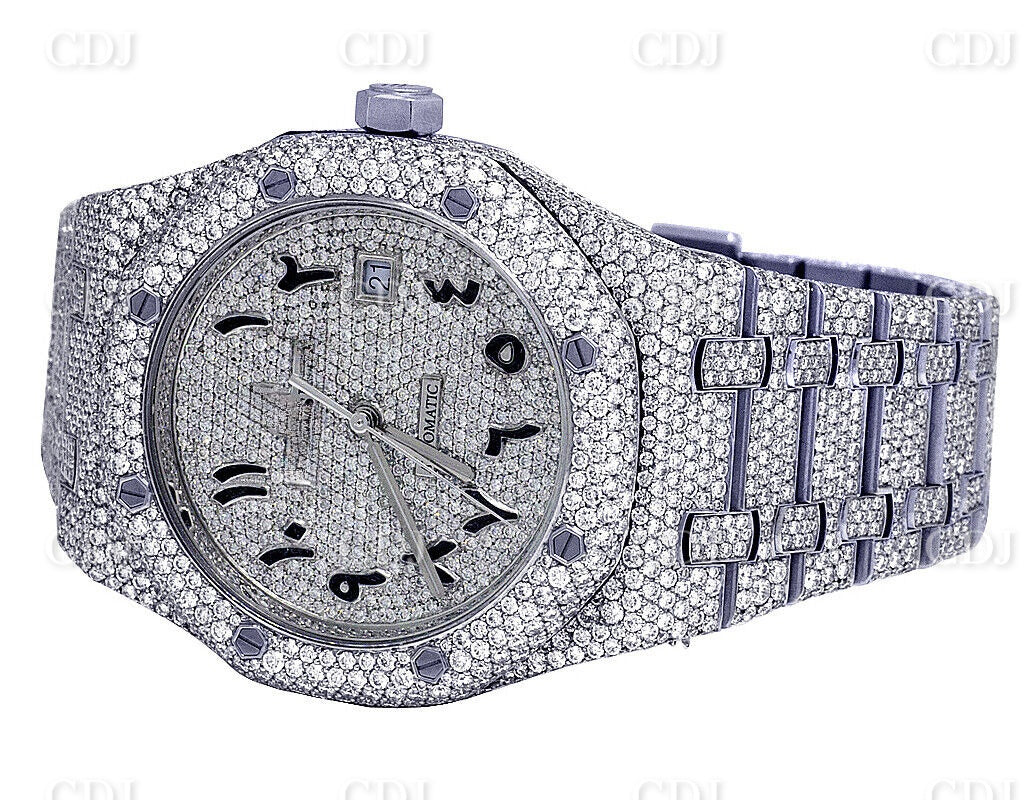 White Stainless Steel Moissanite Diamond AP Watch customdiamjewel