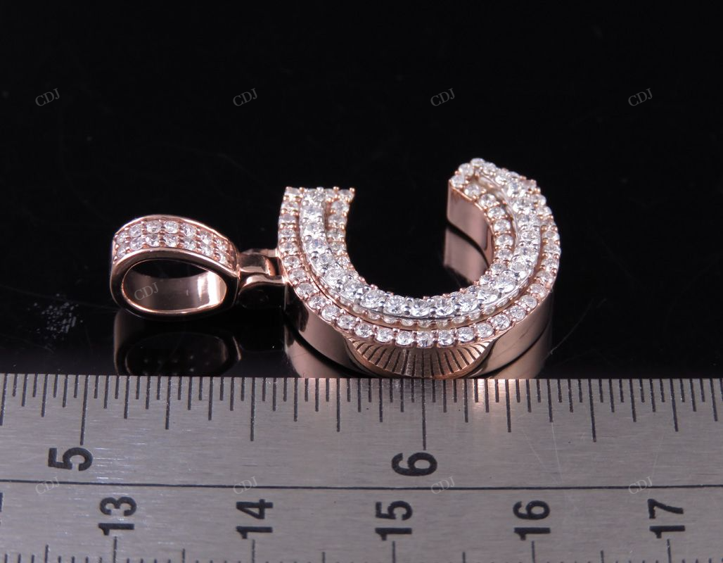 1.35 CT 1.5" 14K Gold Natural Diamond C Letter Pendant CustomDiamJewel
