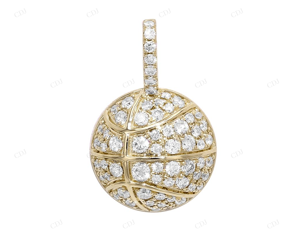 Custom Moissanite S925 Silver Basketball Pendant CustomDiamJewel
