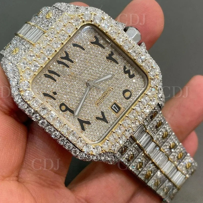 Factory Wholesale High Quality Luxury Hip Hop Cartier Watch customdiamjewel