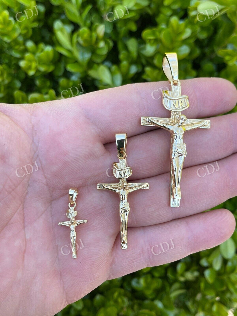 14k Gold Cross Jesus Piece Crucifix Pendant  customdiamjewel   