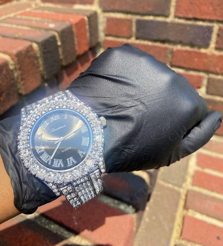 Hip Hop Men's Handmade Natural Diamond Rolex Bust Down Watch customdiamjewel