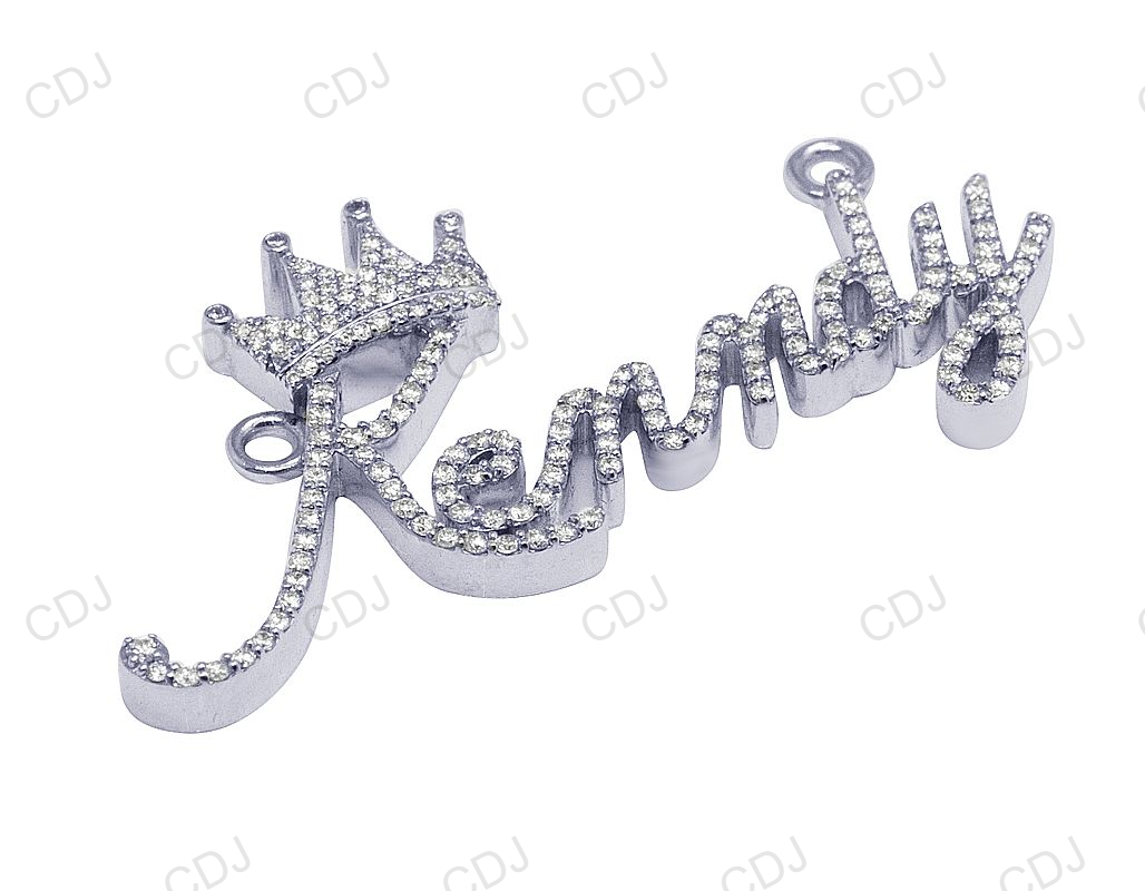 925 Silver Iced Out Custom Name Pendant hip hop jewelry CustomDiamJewel