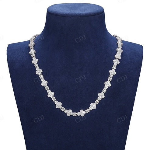 Hip Hop Luxuries Four Leaf Shape Iced Out Diamond Necklace hip hop jewelry CustomDiamJewel