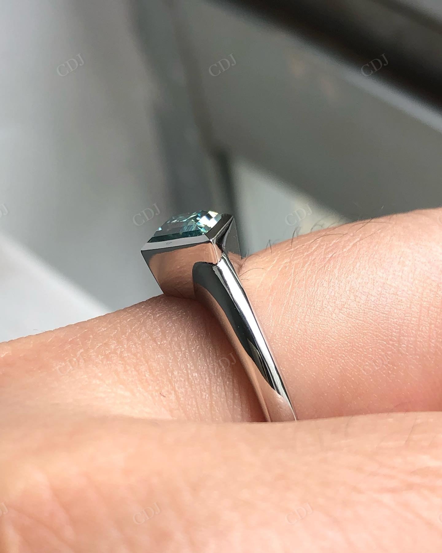Unique Sterling Silver Solitaire Moissanite Ring