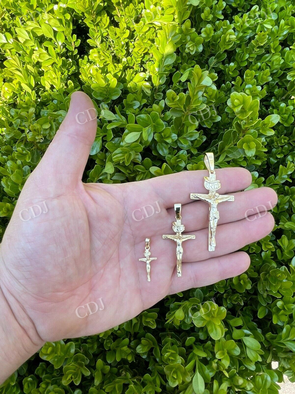 14k Gold Cross Jesus Piece Crucifix Pendant  customdiamjewel   