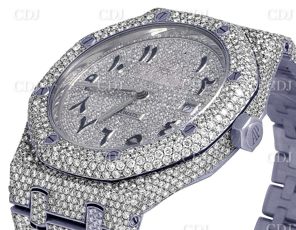 White Stainless Steel Moissanite Diamond AP Watch customdiamjewel