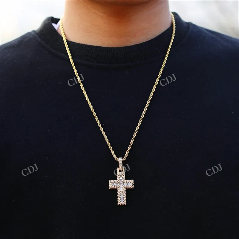 Cross Design Diamond Hip Hop pendant For Men hip hop jewelry CustomDiamJewel