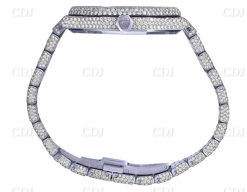 White Stainless Steel Moissanite Diamond AP Watch customdiamjewel