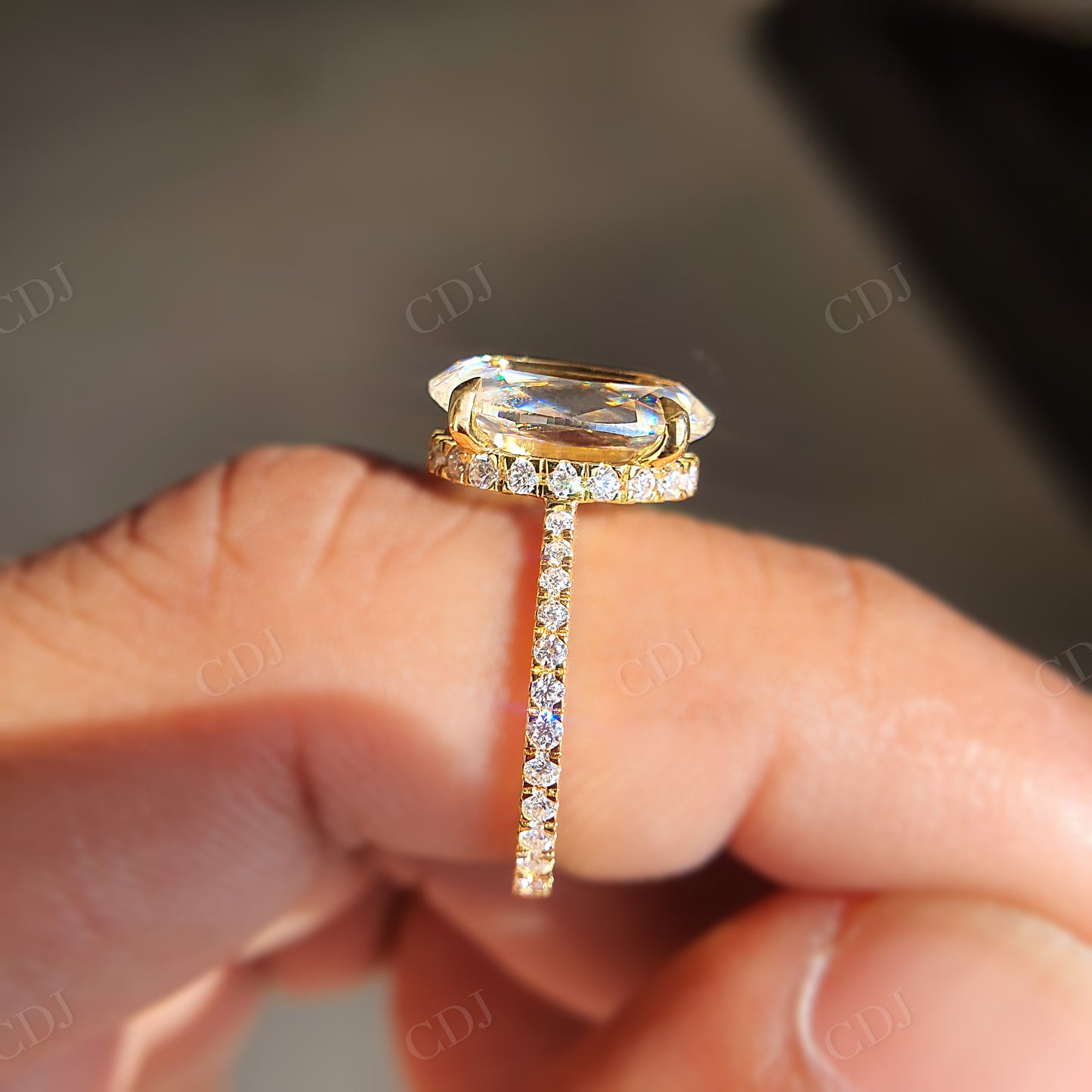 3.00 CT Portrait Cut Moissanite Diamond Ring  customdiamjewel   