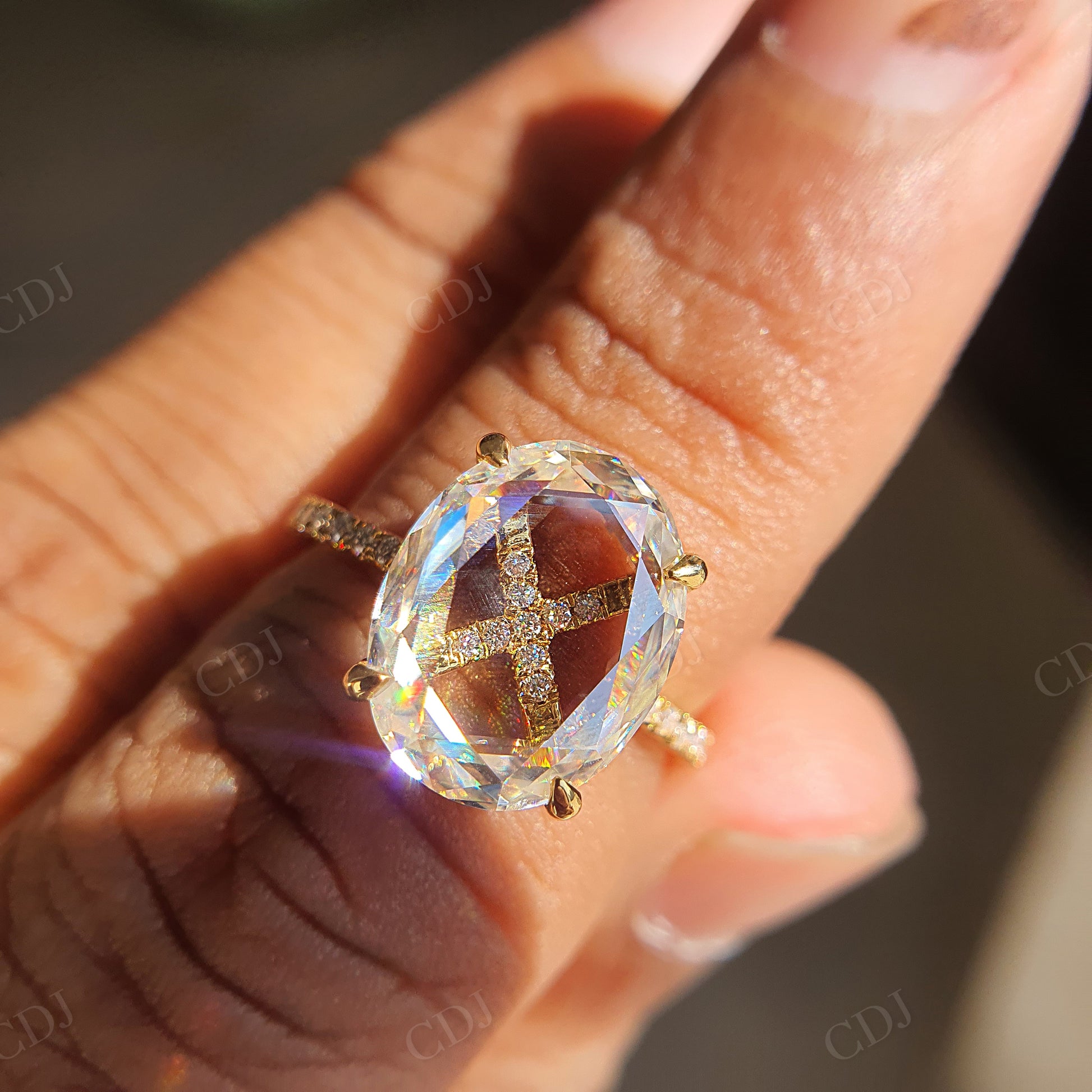 3.00 CT Portrait Cut Moissanite Diamond Ring  customdiamjewel   