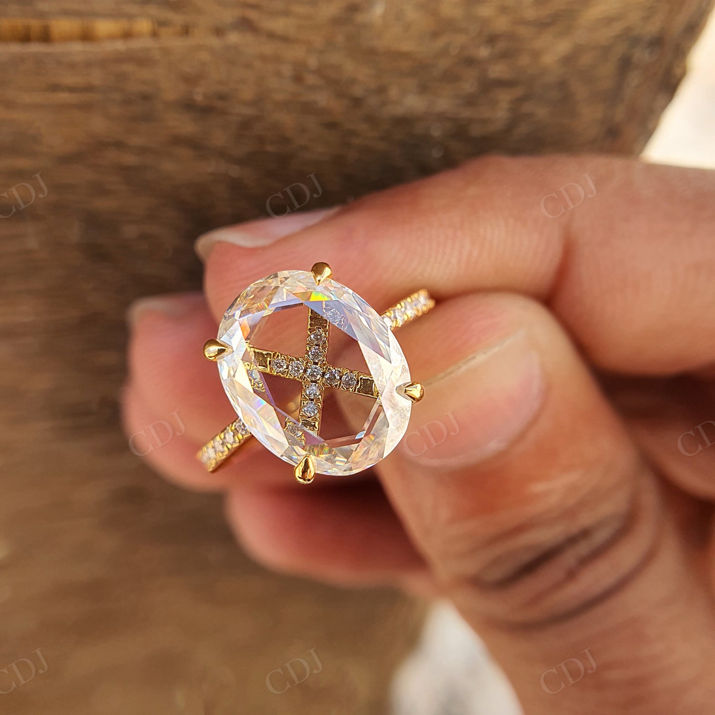 3.00 CT Portrait Cut Moissanite Diamond Ring  customdiamjewel   