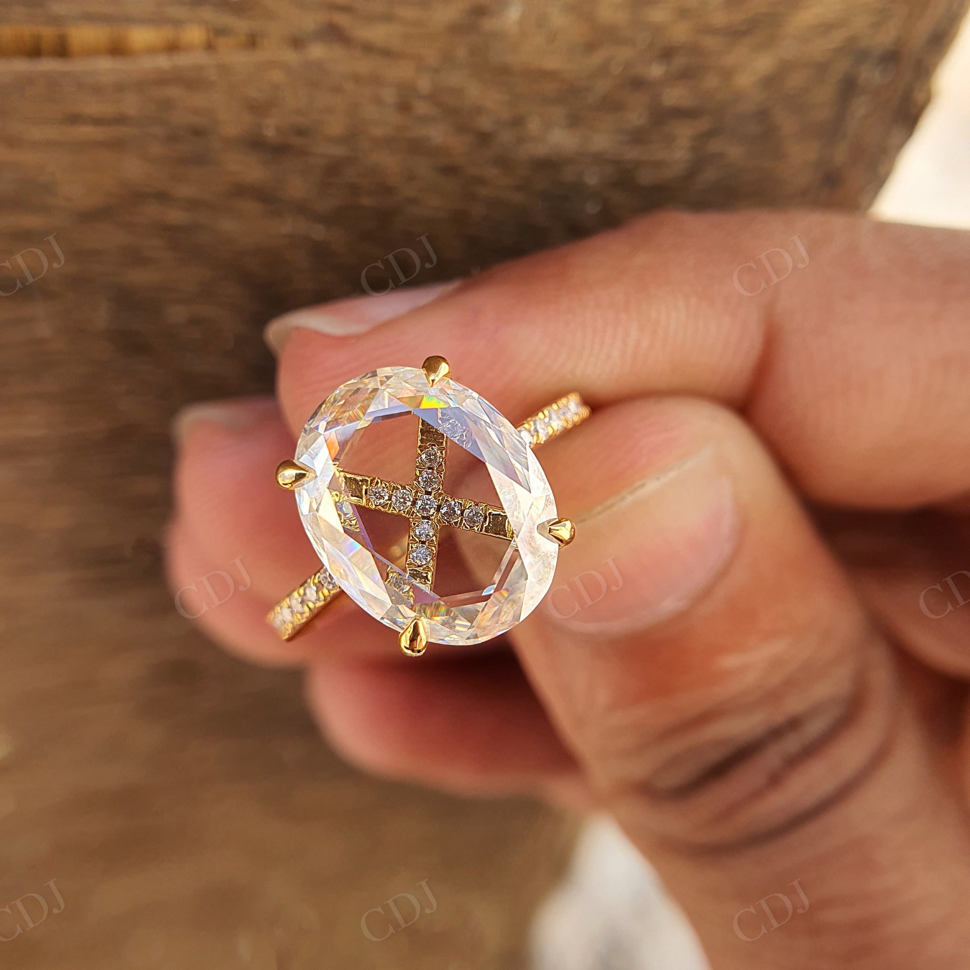 3.00 CT Portrait Cut Moissanite Diamond Ring  customdiamjewel   