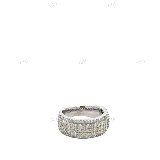 Sterling Silver Moissanite Diamond 5 Row Pave Ring Hip Hop Ring customdiamjewel