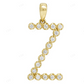 1" 10K Gold 1 Row Natural Diamond Initial Letter Z Pendant CustomDiamJewel