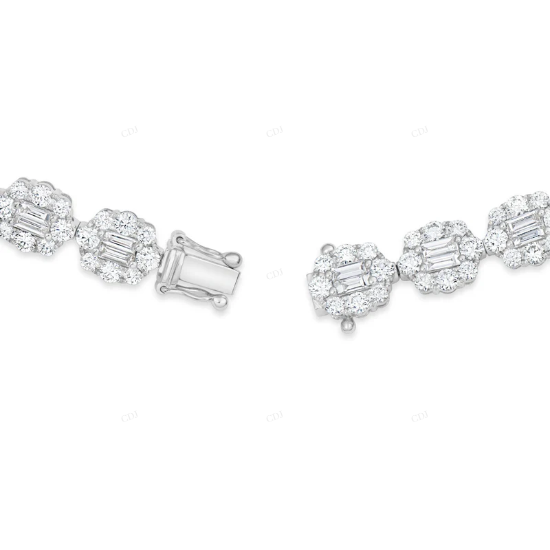 Baguette Cut VVS Moissanite Unique Tennis Bracelet CustomDiamJewel