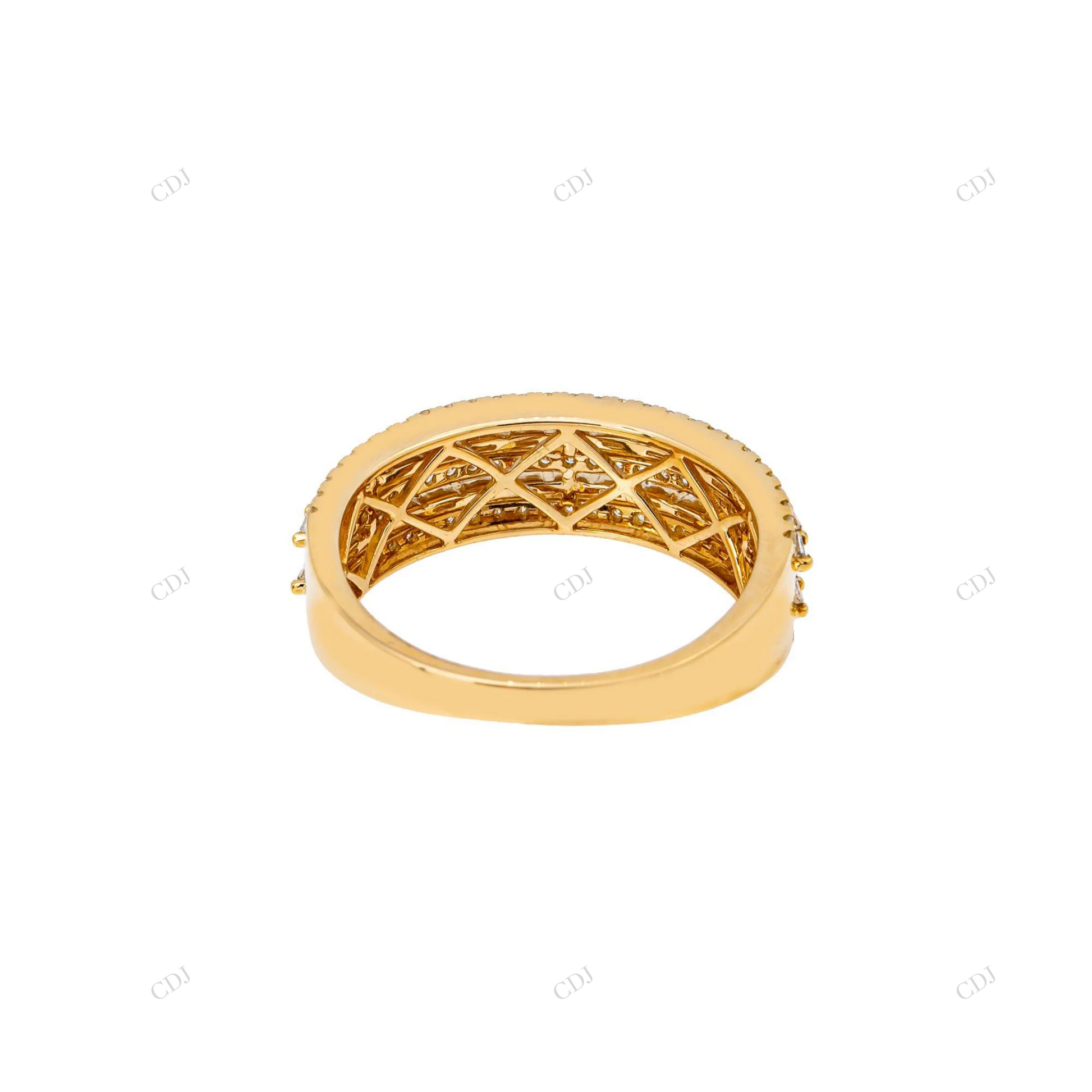 High Quality Baguette and Round Cut Moissanite Ring hip hop jewelry customdiamjewel