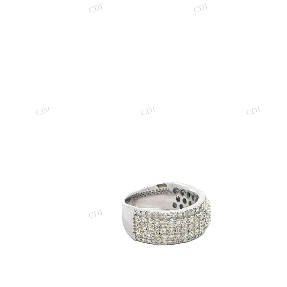 Sterling Silver Moissanite Diamond 5 Row Pave Ring Hip Hop Ring customdiamjewel
