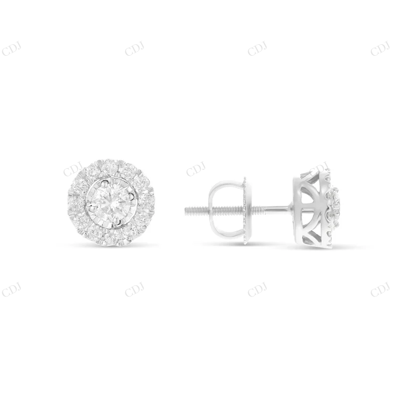 14k Gold Diamond Cluster Stud Earrings For Daily Wear Stud earrings CustomDiamJewel