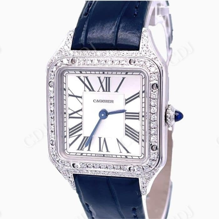Blue Belt Cartier Diamond Bezel Iced Out Watch customdiamjewel
