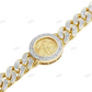 Silver Moissanite Unique Design Coin Mens Cuban Bracelet hip hop jewelry CustomDiamJewel