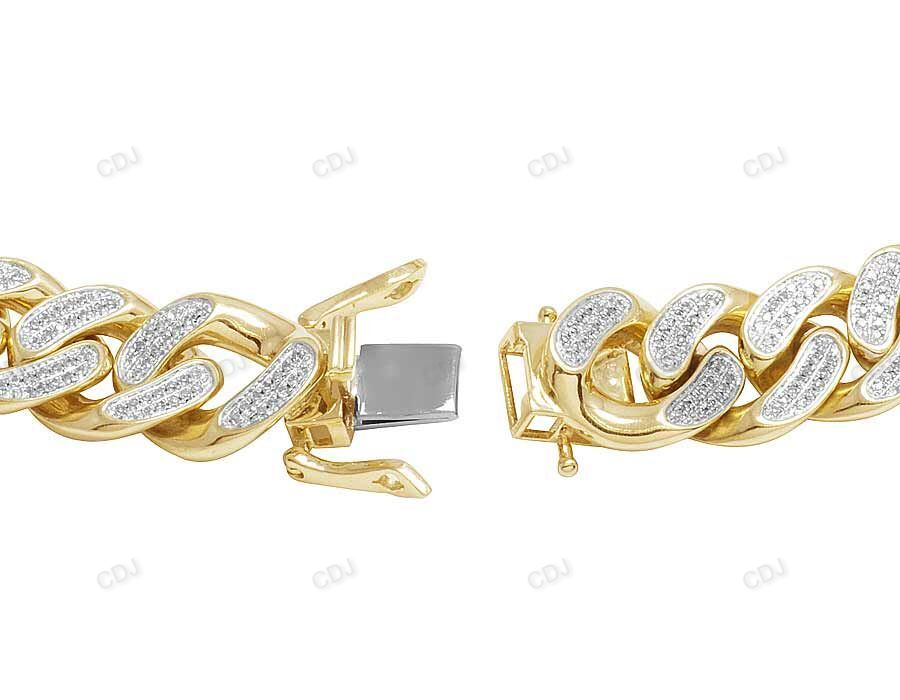 Silver Moissanite Unique Design Coin Mens Cuban Bracelet hip hop jewelry CustomDiamJewel