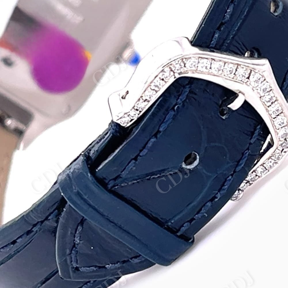 Blue Belt Cartier Diamond Bezel Iced Out Watch customdiamjewel