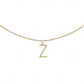 1" 10K Gold 1 Row Natural Diamond Initial Letter Z Pendant CustomDiamJewel