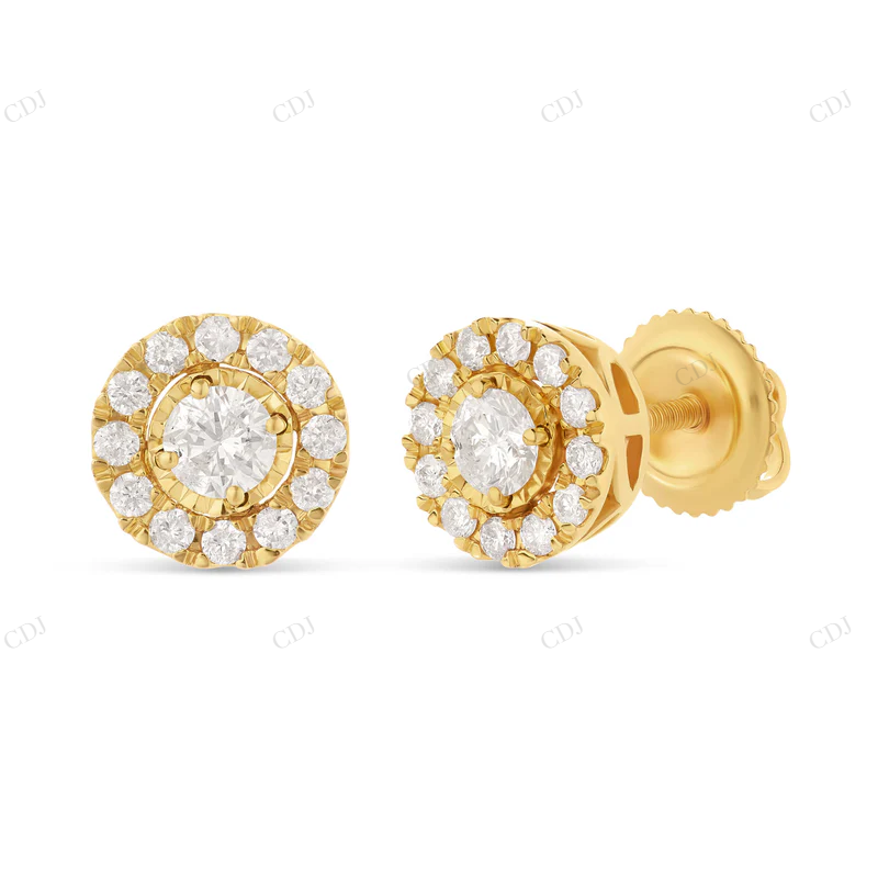 14k Gold Diamond Cluster Stud Earrings For Daily Wear Stud earrings CustomDiamJewel