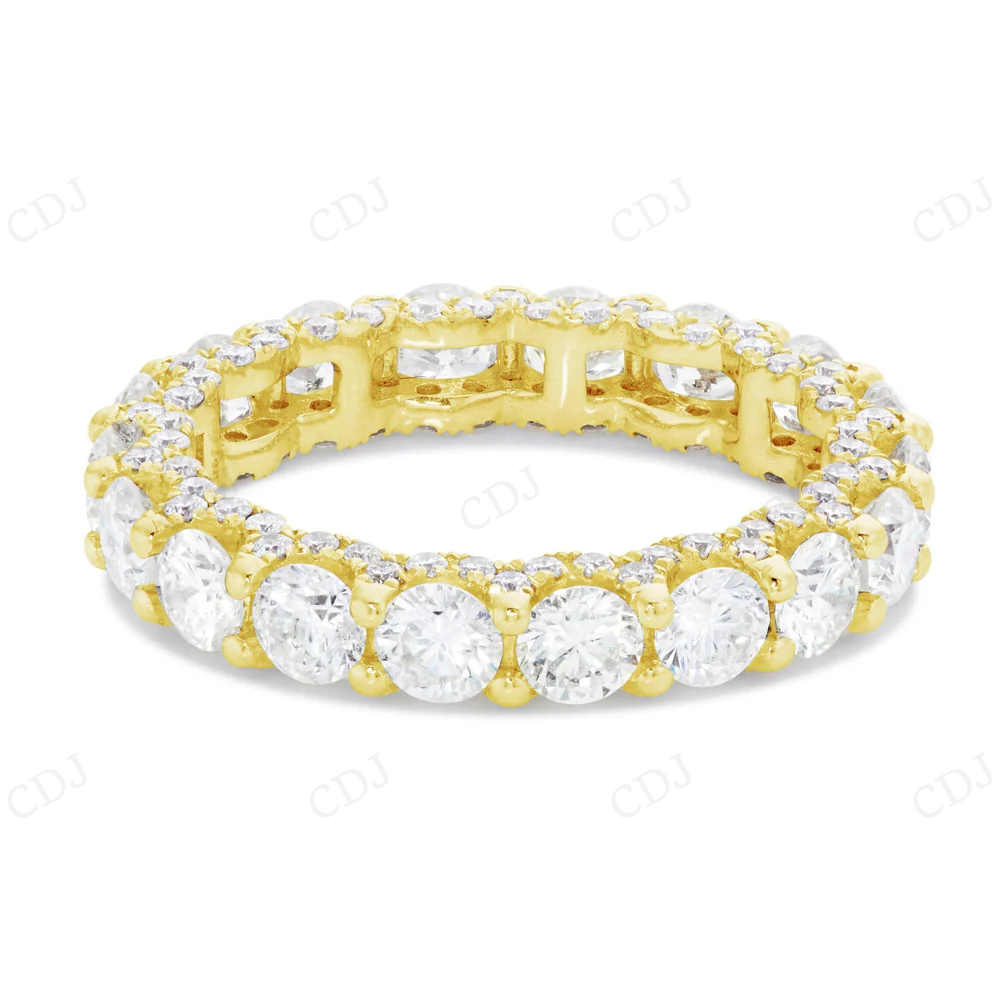 18Kt Gold Thick Band Moissanite Full Eternity Women Band Ring hip hop jewelry CustomDiamJewel