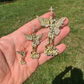 14K Gold Saint Michael Slaying Dragon Diamond Pendant  customdiamjewel   