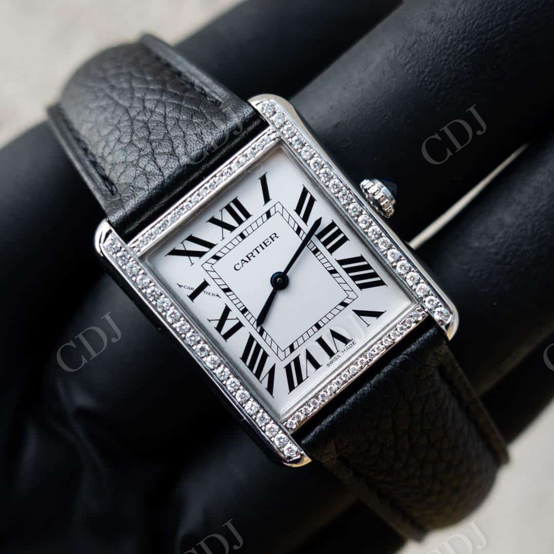 Manufacturer of Cartier Diamond Face Watch Least Price customdiamjewel