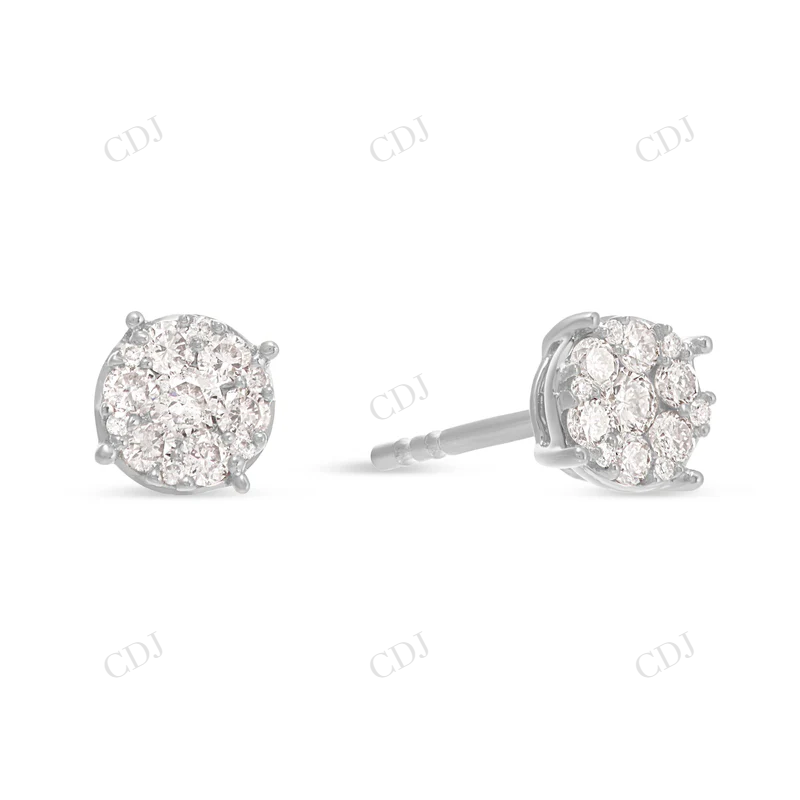 0.50ct Moissanite Diamond Cluster Stud Earrings Stud earrings CustomDiamJewel