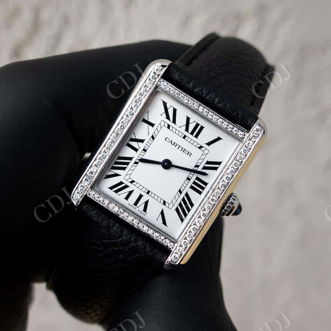 Manufacturer of Cartier Diamond Face Watch Least Price customdiamjewel