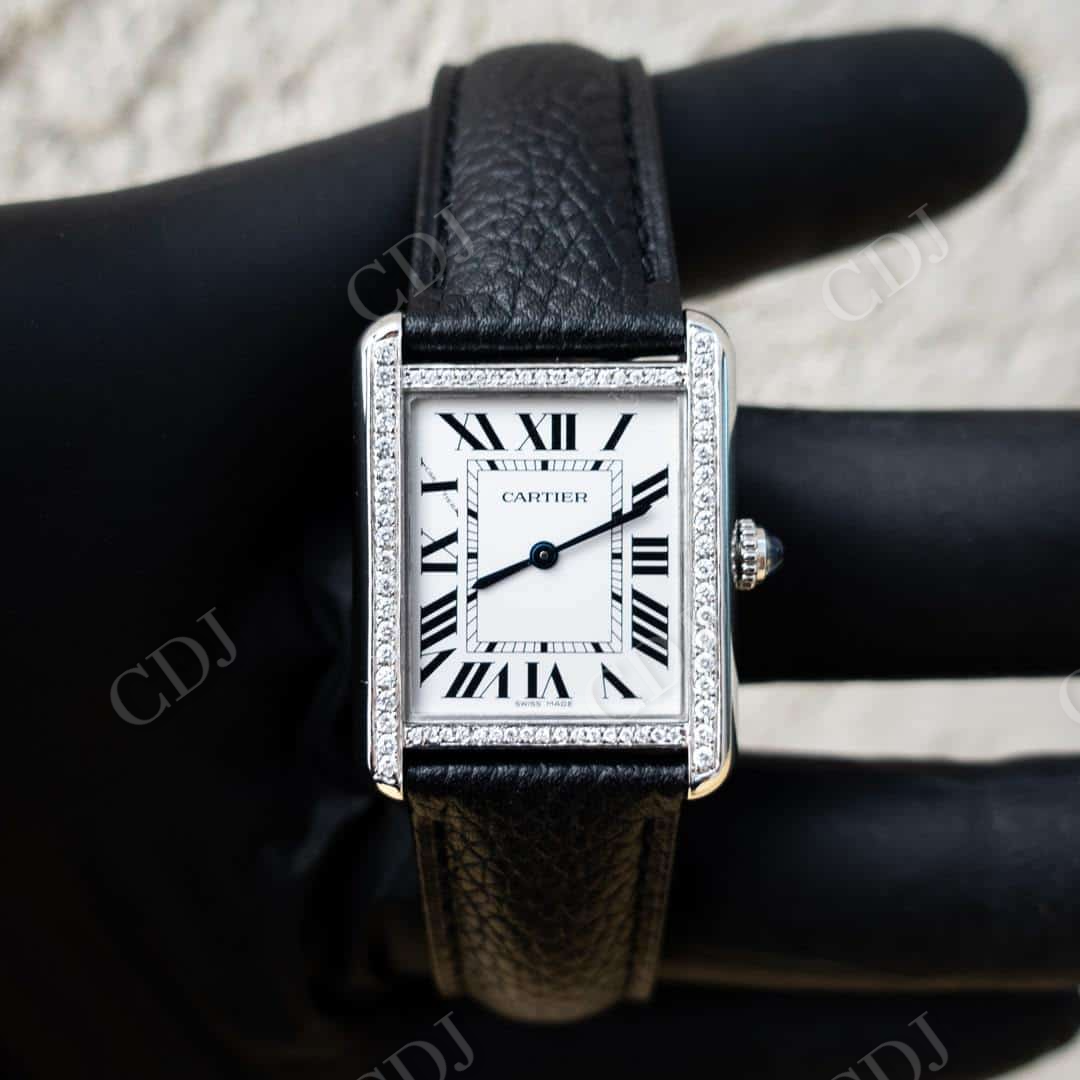 Manufacturer of Cartier Diamond Face Watch Least Price customdiamjewel