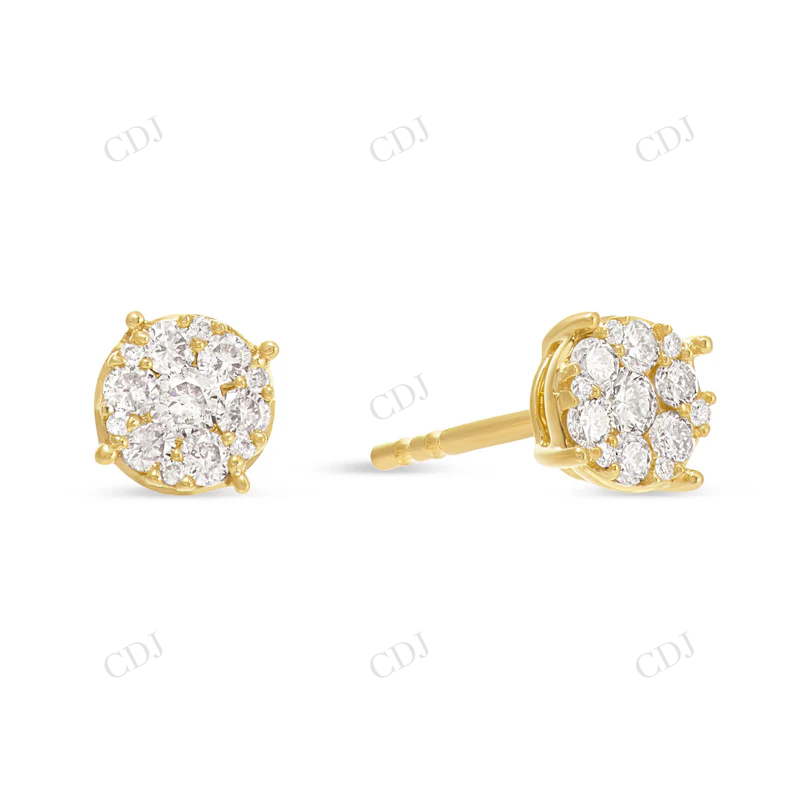 0.50ct Moissanite Diamond Cluster Stud Earrings Stud earrings CustomDiamJewel