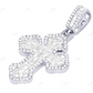 10K Gold Clover Cross Baguette Lab Grown Diamond Pendant Hip Hop Pendent CustomDiamJewel