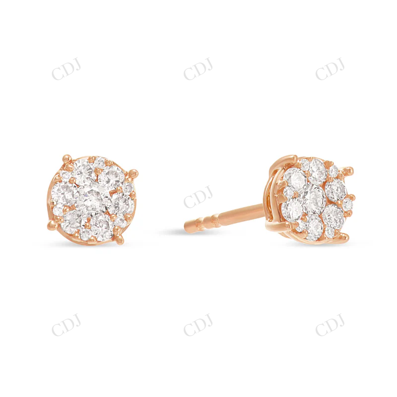 0.50ct Moissanite Diamond Cluster Stud Earrings Stud earrings CustomDiamJewel