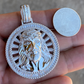 Hip Hop Sterling Silver Round Jesus Pendant hip hop jewelry CustomDiamJewel
