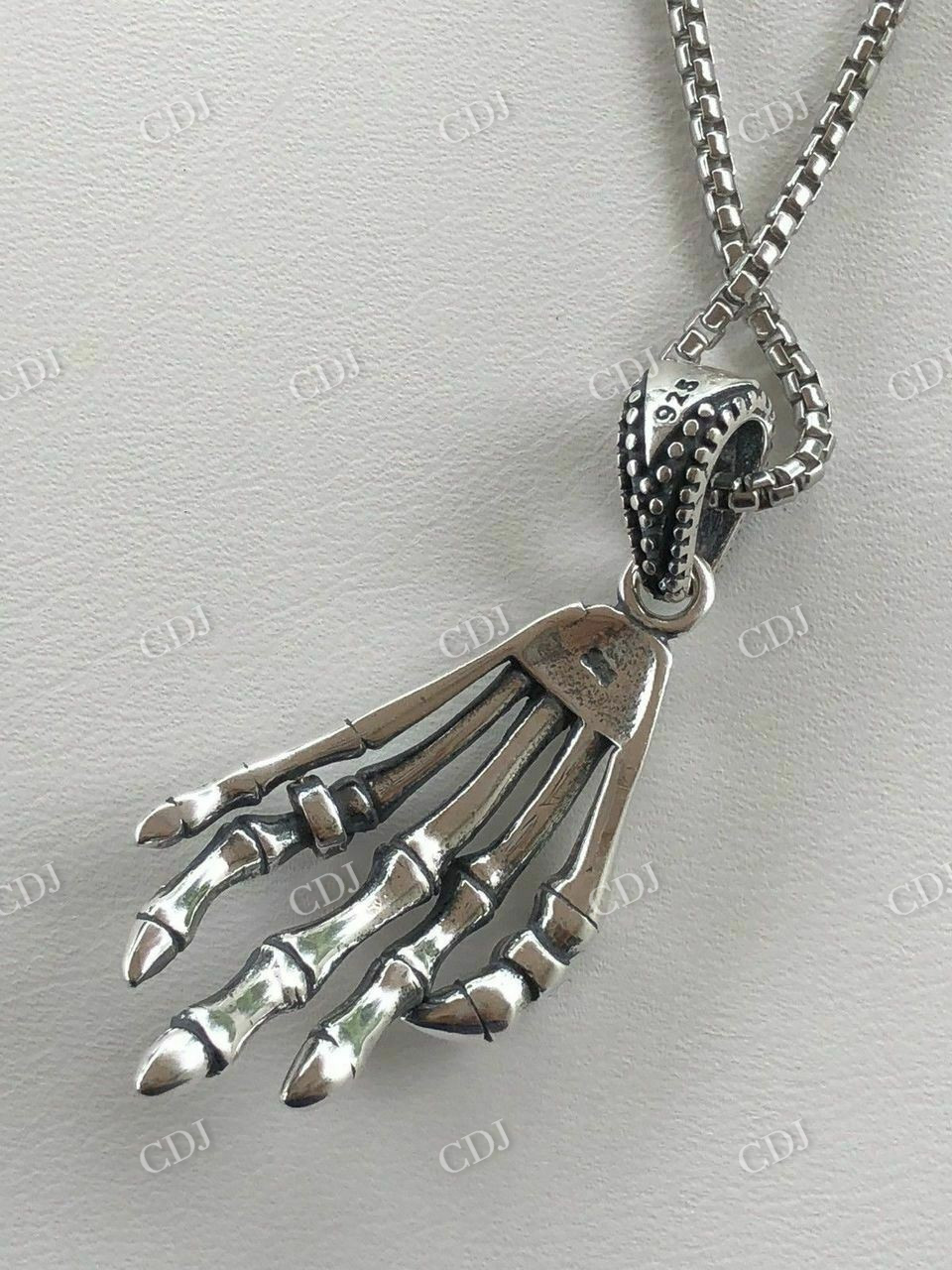 Skeleton Hand Skull Mens Biker Goth Pendant  customdiamjewel   