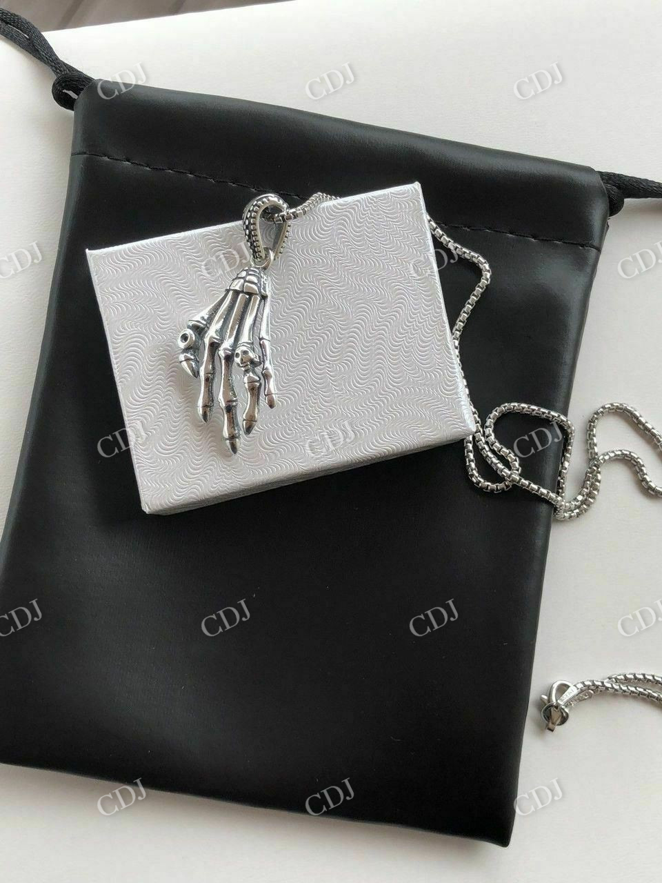 Skeleton Hand Skull Mens Biker Goth Pendant  customdiamjewel   