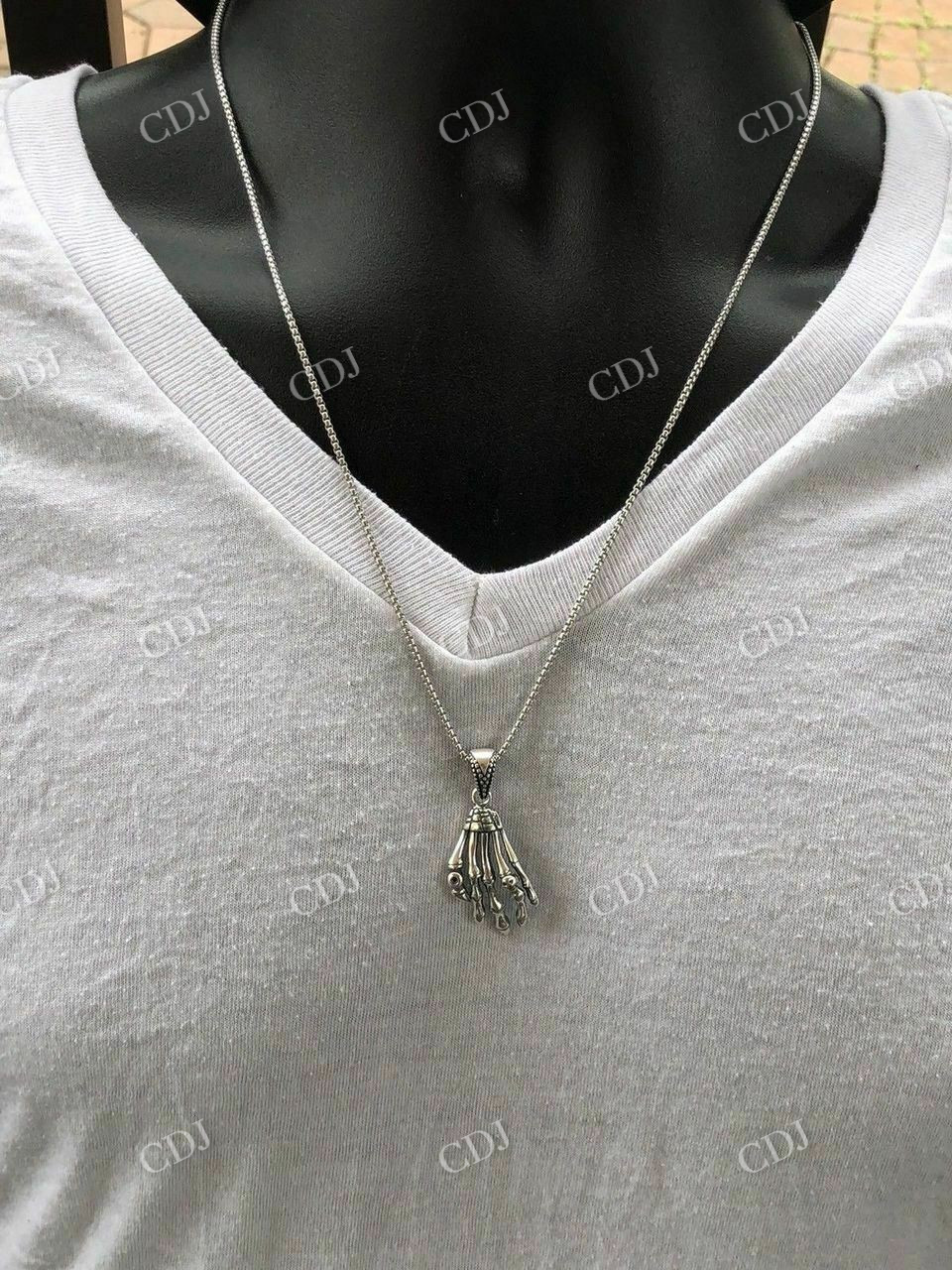 Skeleton Hand Skull Mens Biker Goth Pendant  customdiamjewel   