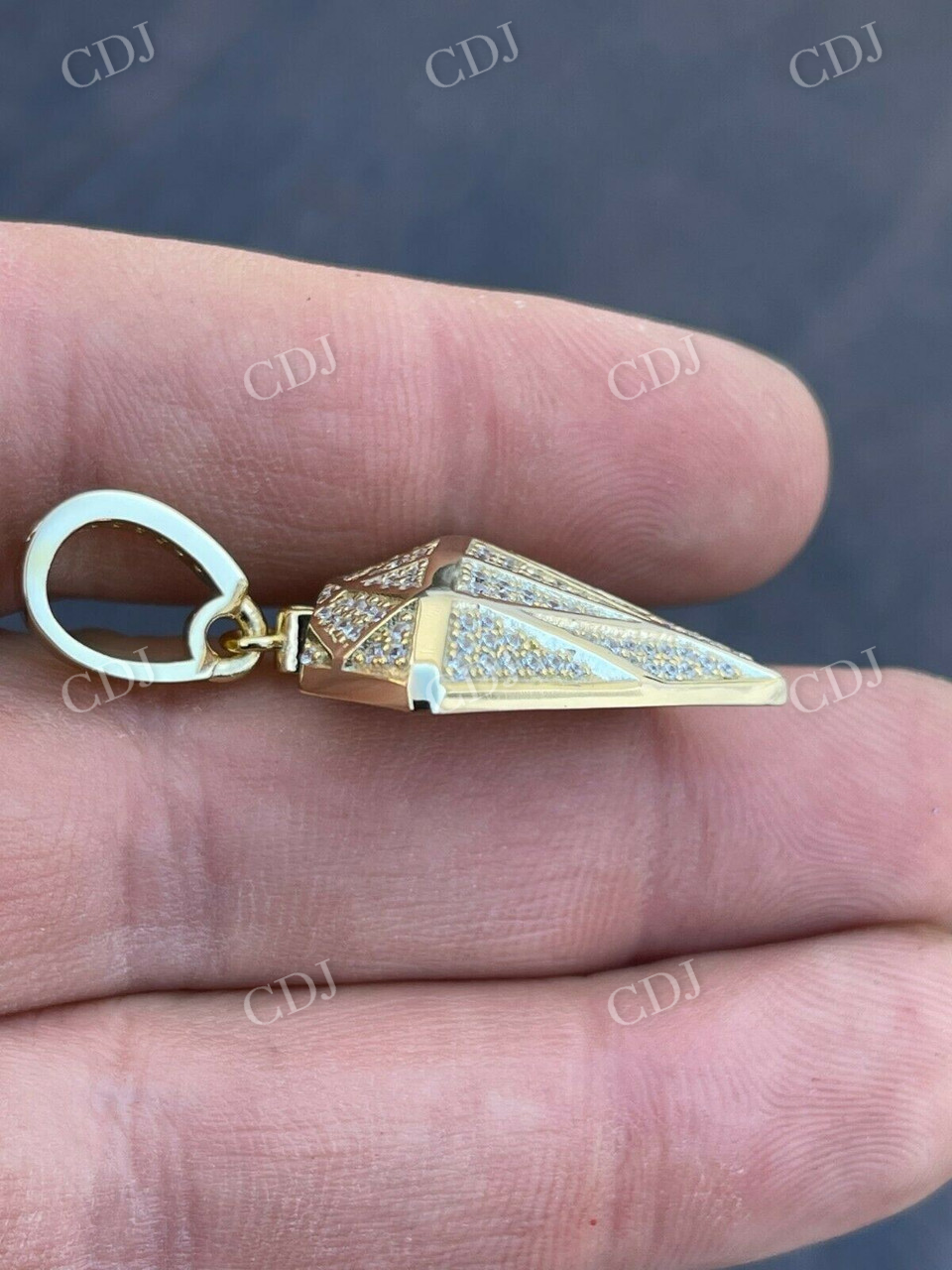 Iced Diamond Shape Bling Moissanite Pendant  customdiamjewel   