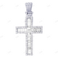 Baguette Lab Grown Diamond Cross 14K White Gold Pendant Hip Hop Pendent CustomDiamJewel