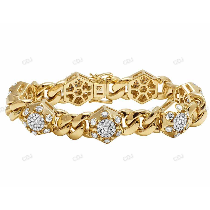 Semi Iced Out VVS moissanite New style Cuban Bracelet hip hop jewelry CustomDiamJewel